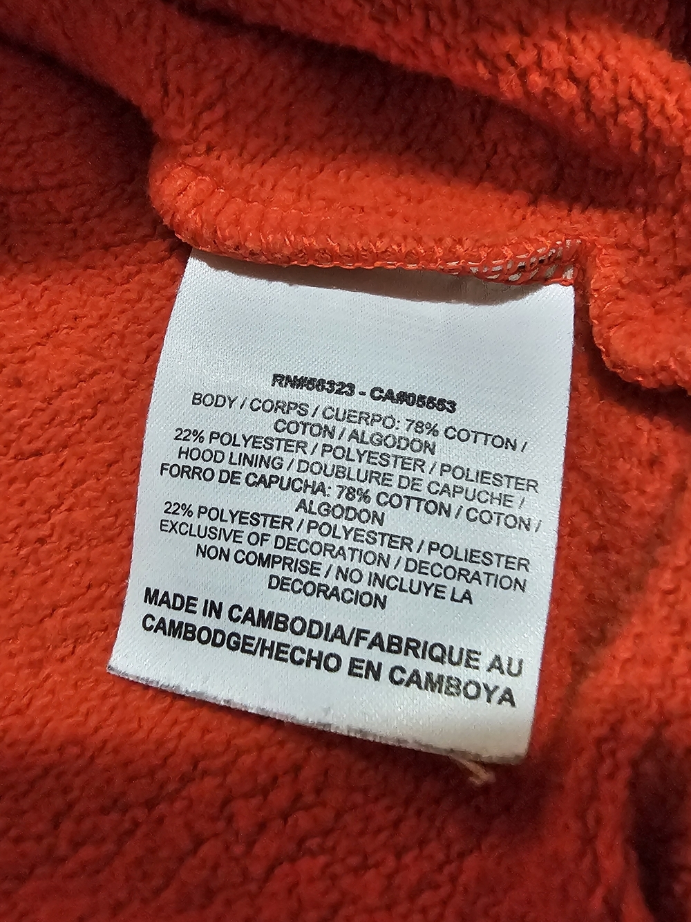 Vintage Y2k Nike Men's Orange Pullover Hoodie - Picture 6 of 7